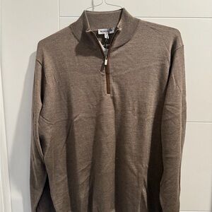 Peter Millar Men's Tan Zip-Up Sweater